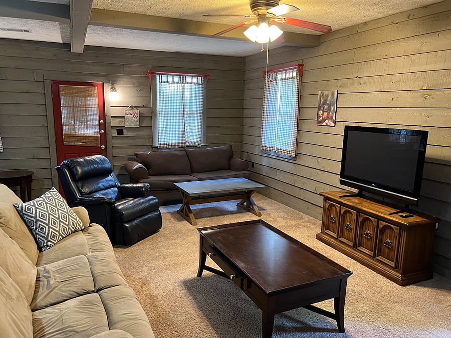 Den area for watching games, relaxing, and playing