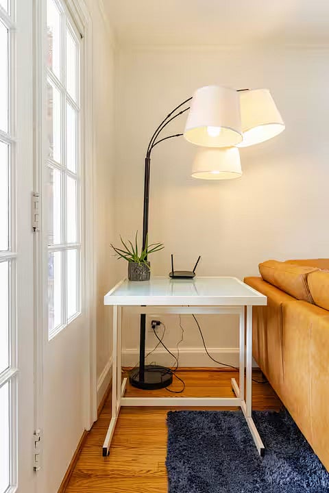 Need to work from "home"?  Use the living room workspace with 300 mbps fiber internet access. You can connect directly or use our provided Wi-Fi. The space is well-lit with ample natural light and an overhead lamp featuring three adjustable light settings.