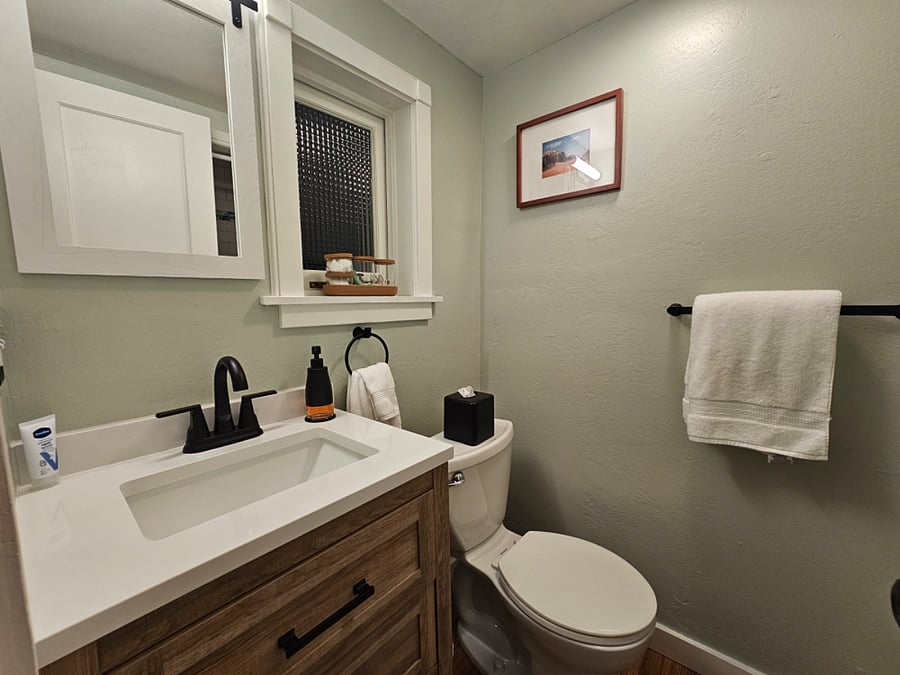 Bathroom with tiled shower