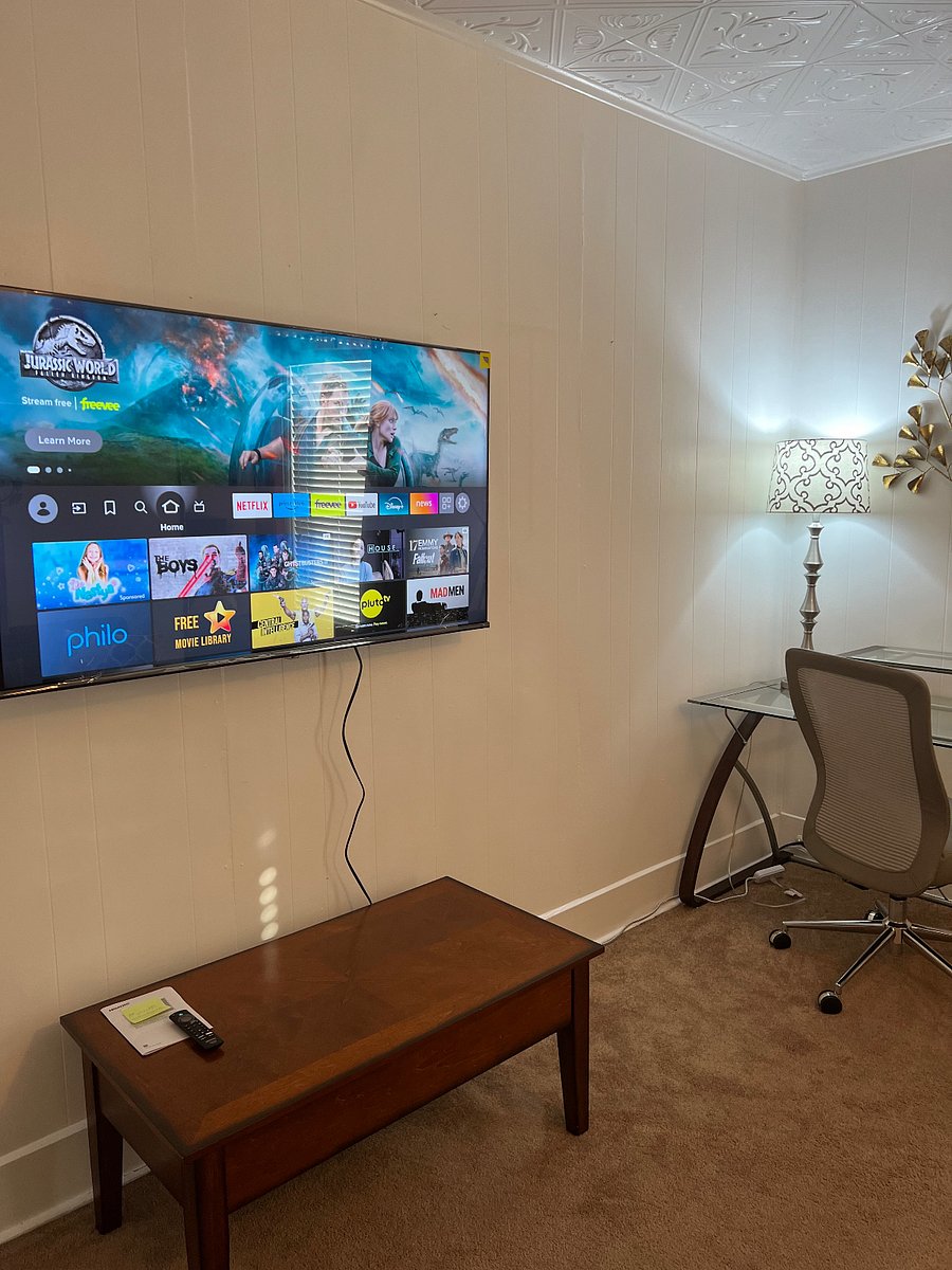 Smart TV
Second bedroom shared with study/TV room.