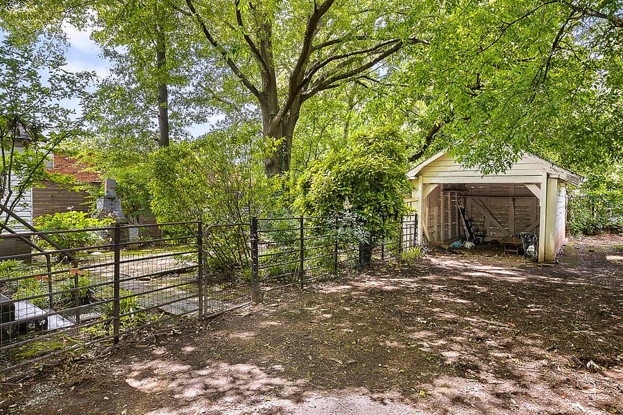 Gate to fenced backyard