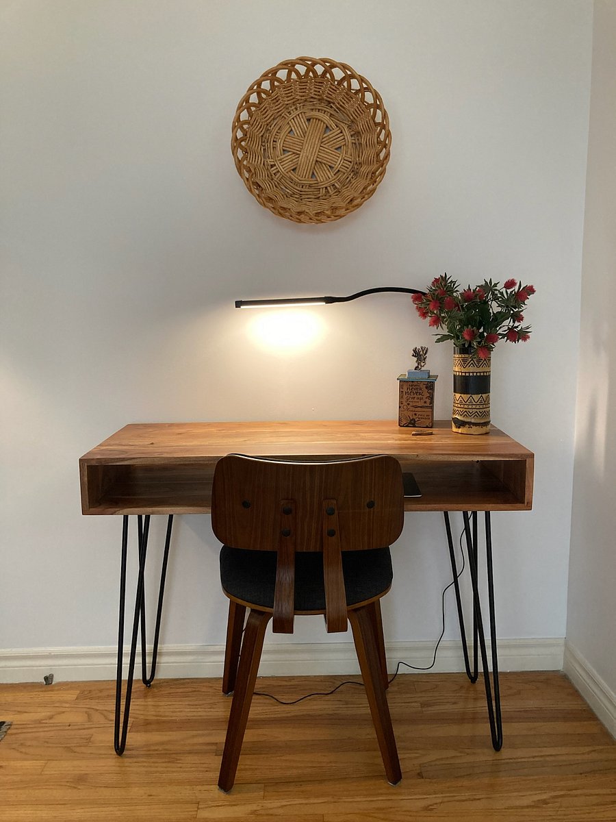 Work space in living room.