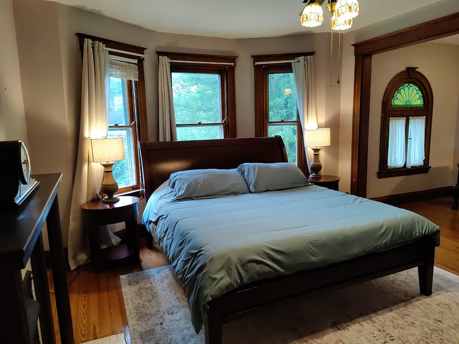 2nd floor primary bedroom with king bed