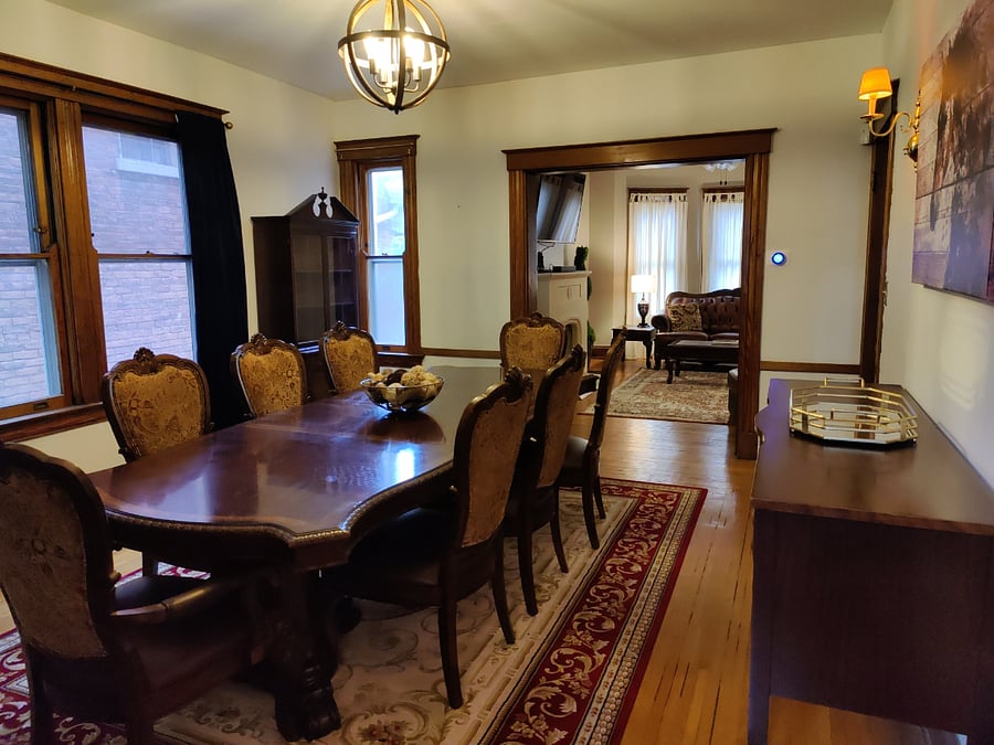 Dining room table seats 8