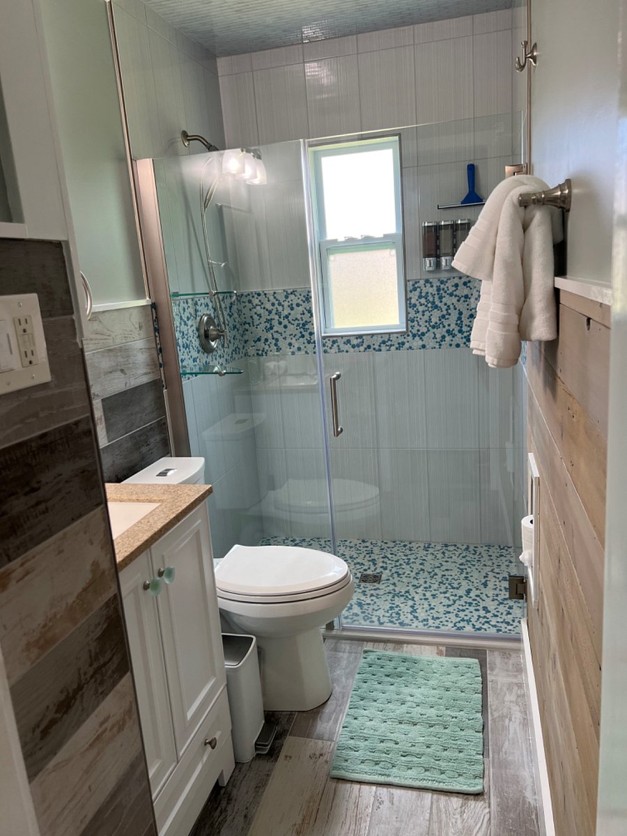 master bathroom with step in shower