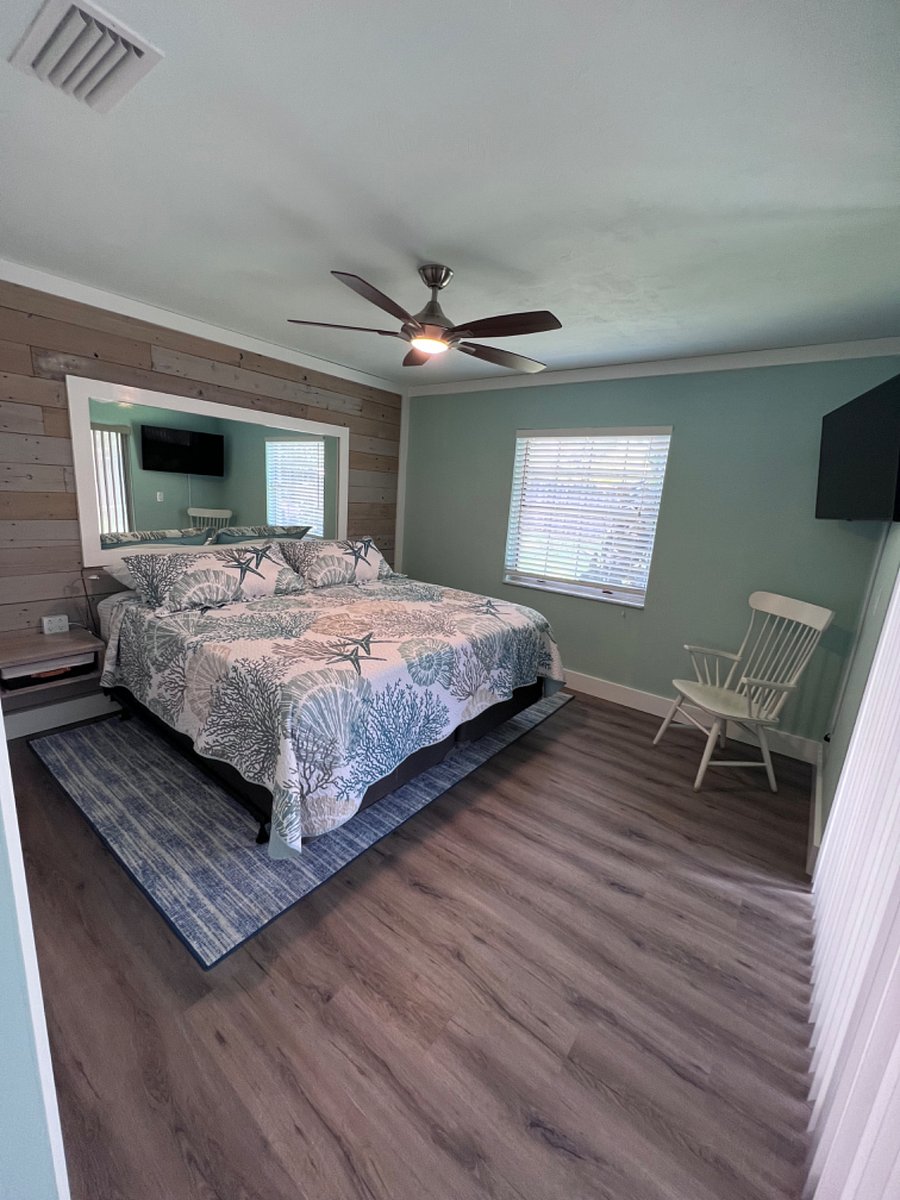King sized bed in master bedroom.