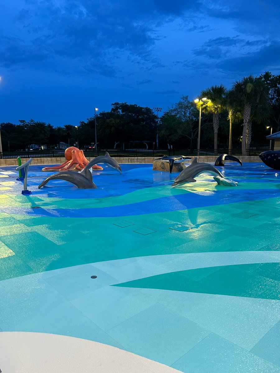 splash pad next to the home