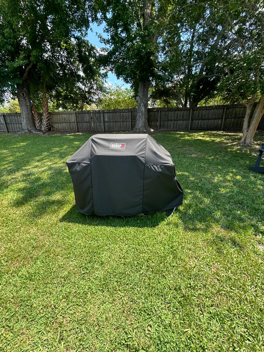 BBQ grill in private back yard