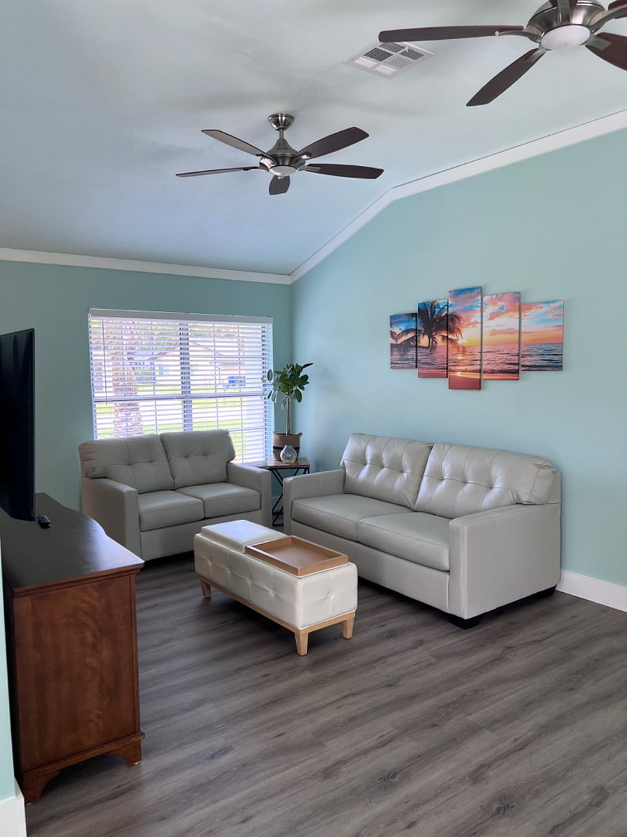 living room with smart TV