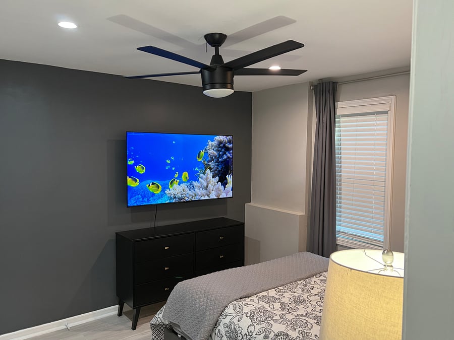 Mounted HD TV