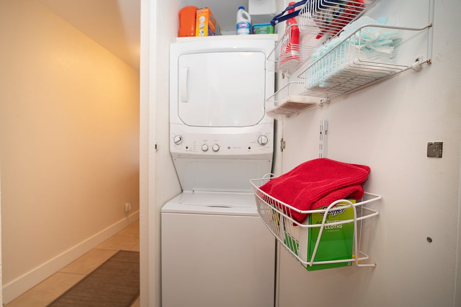 Full-sized washer and dryer in the unit