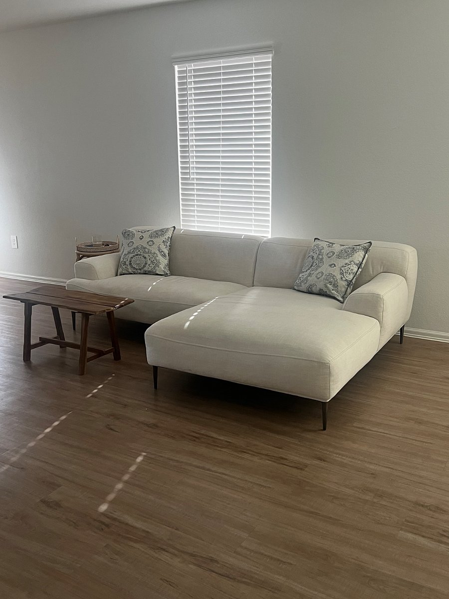 Couch in our shared living space.