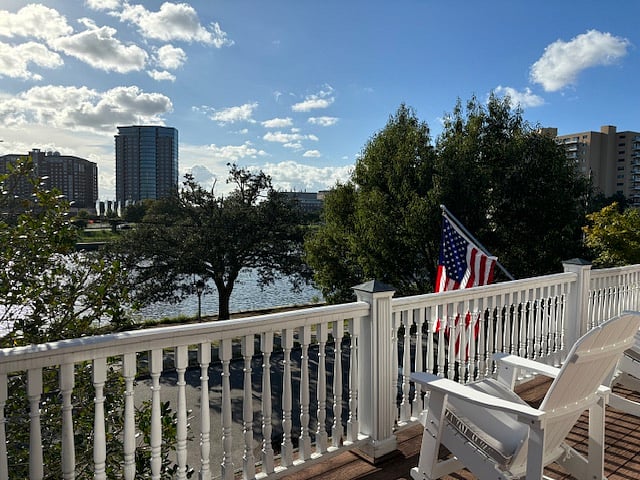 Private Balcony overlooking sunsets on the Hague River