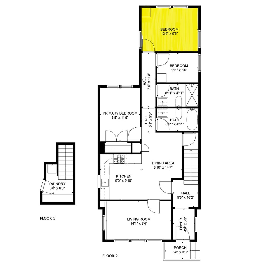2nd floor apartment floor plan.