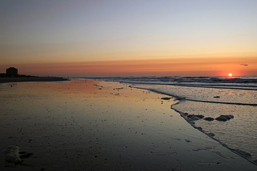 Sunrise at the beach 2.5 block walk from the house.