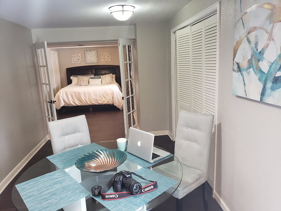View from dining area to Bedroom #1