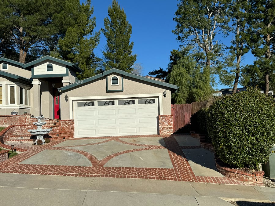 Concrete Driveway with Brick Inlay