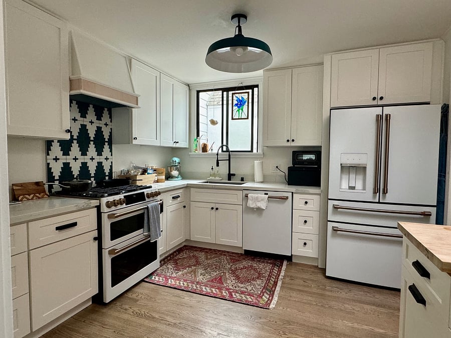 Shared kitchen upstairs (you have your own private fridge for use in the garage), 
