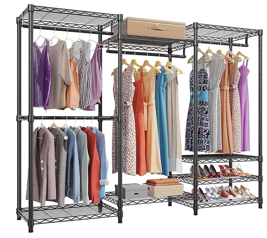 Storage system in the walk-in closet.