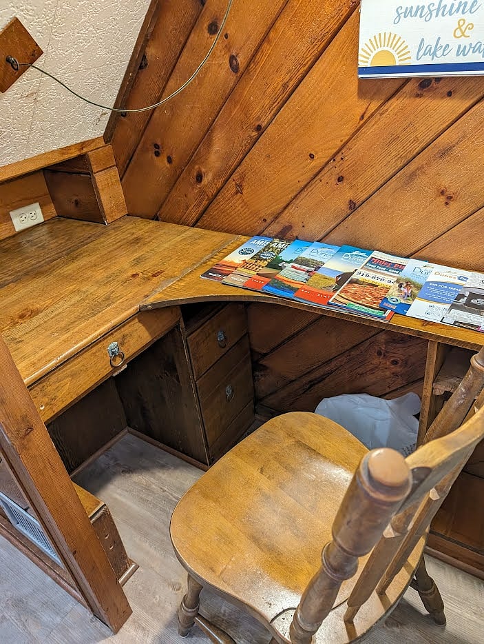 Desk under the stairs