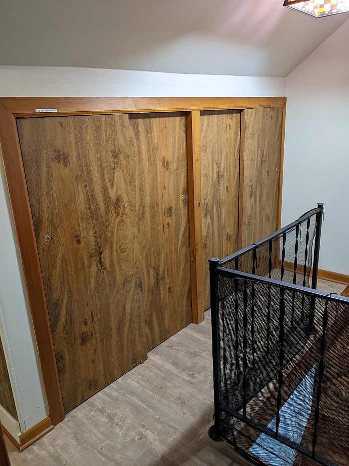 Full closet in the hallway outside of the bedrooms upstairs.