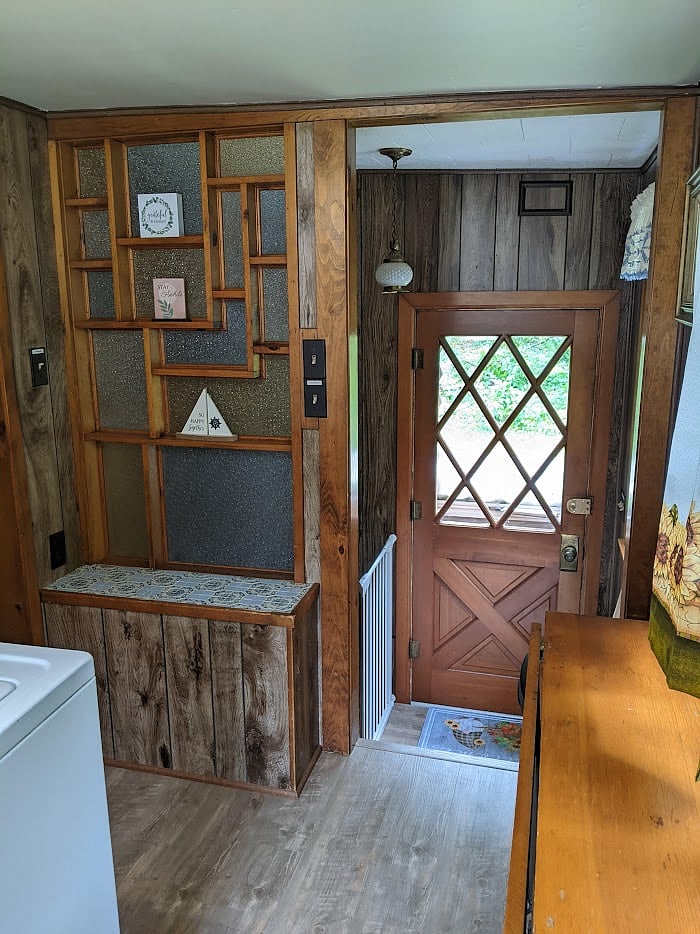 Back door leading to the backyard from the laundry room.