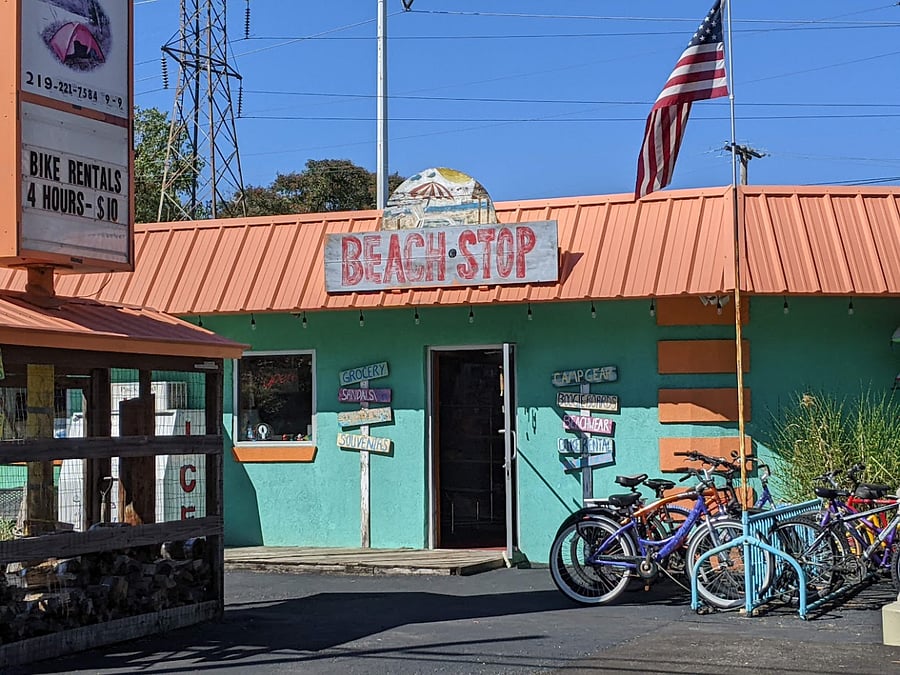 Beach store and Bike rentals near the house.