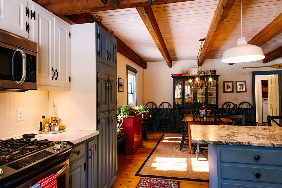 View into dining room from kitchen sink