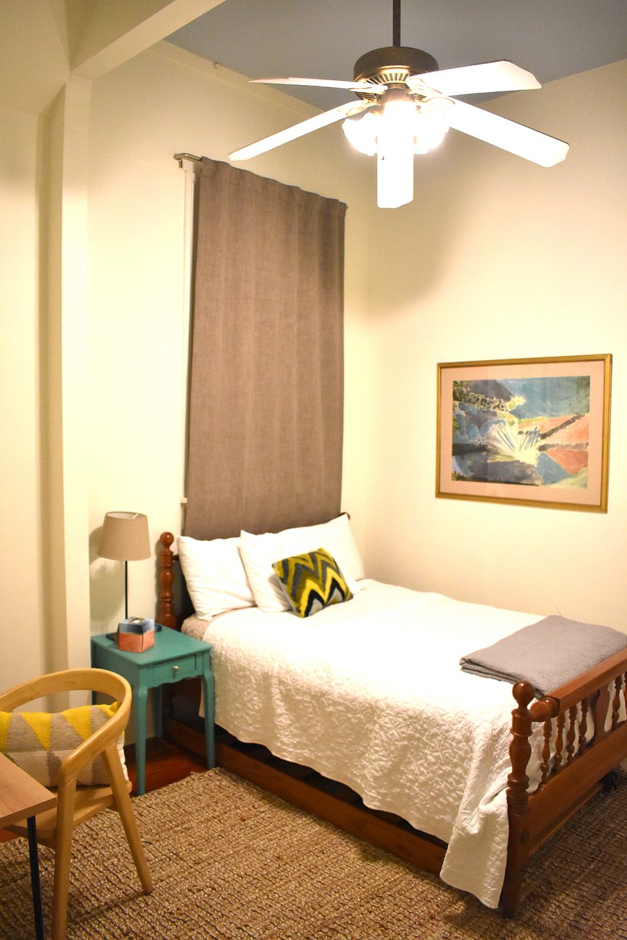 Second bedroom with a full size bed, ensuite bath, and desk.  A twin sized bed can also be added to this room if requested.
