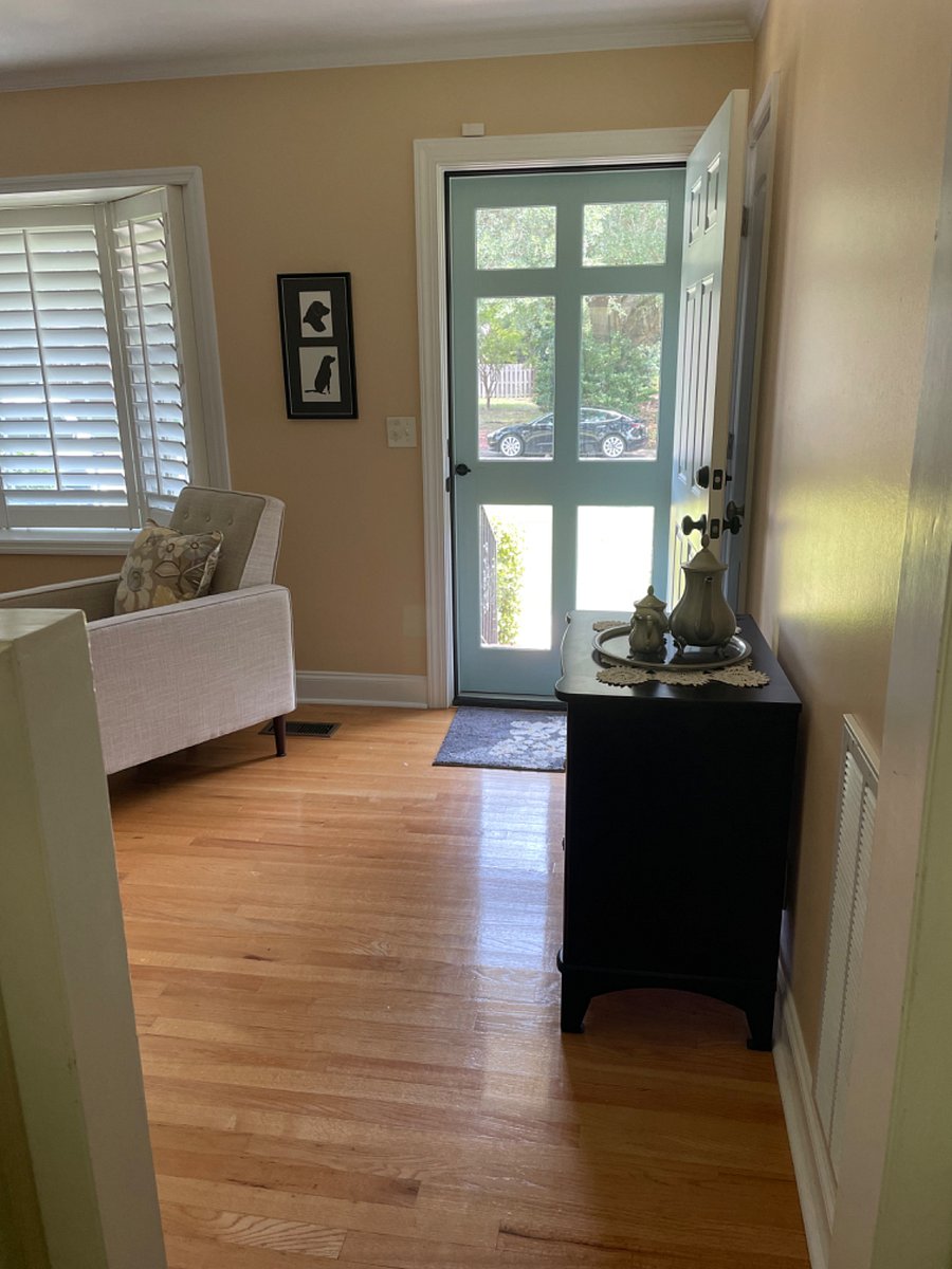 View from dining room towards living room and front door