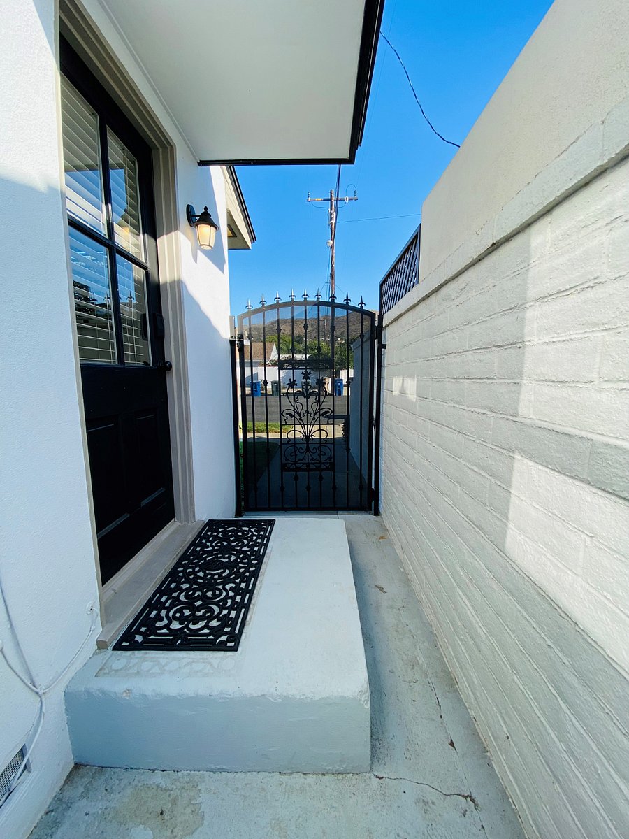 Patio view towards secure entrance