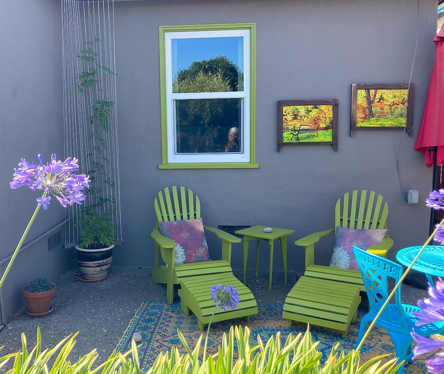 Backyard seating area