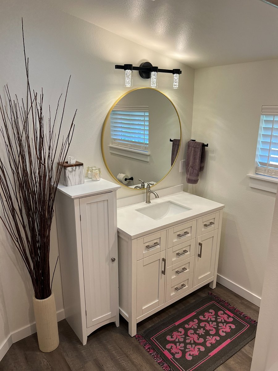 36" vanity with secondary storage tower