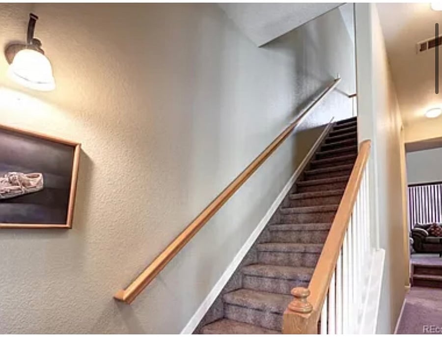 Stairs from main floor to second floor