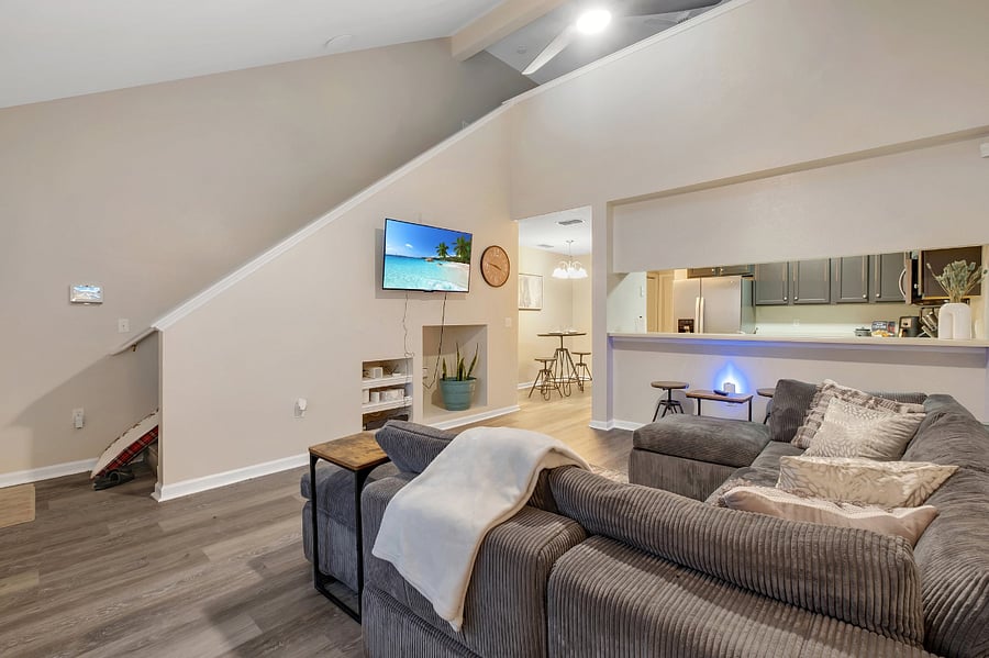 Catch up on your favorite shows with a smart TV and comfortable lounge space.