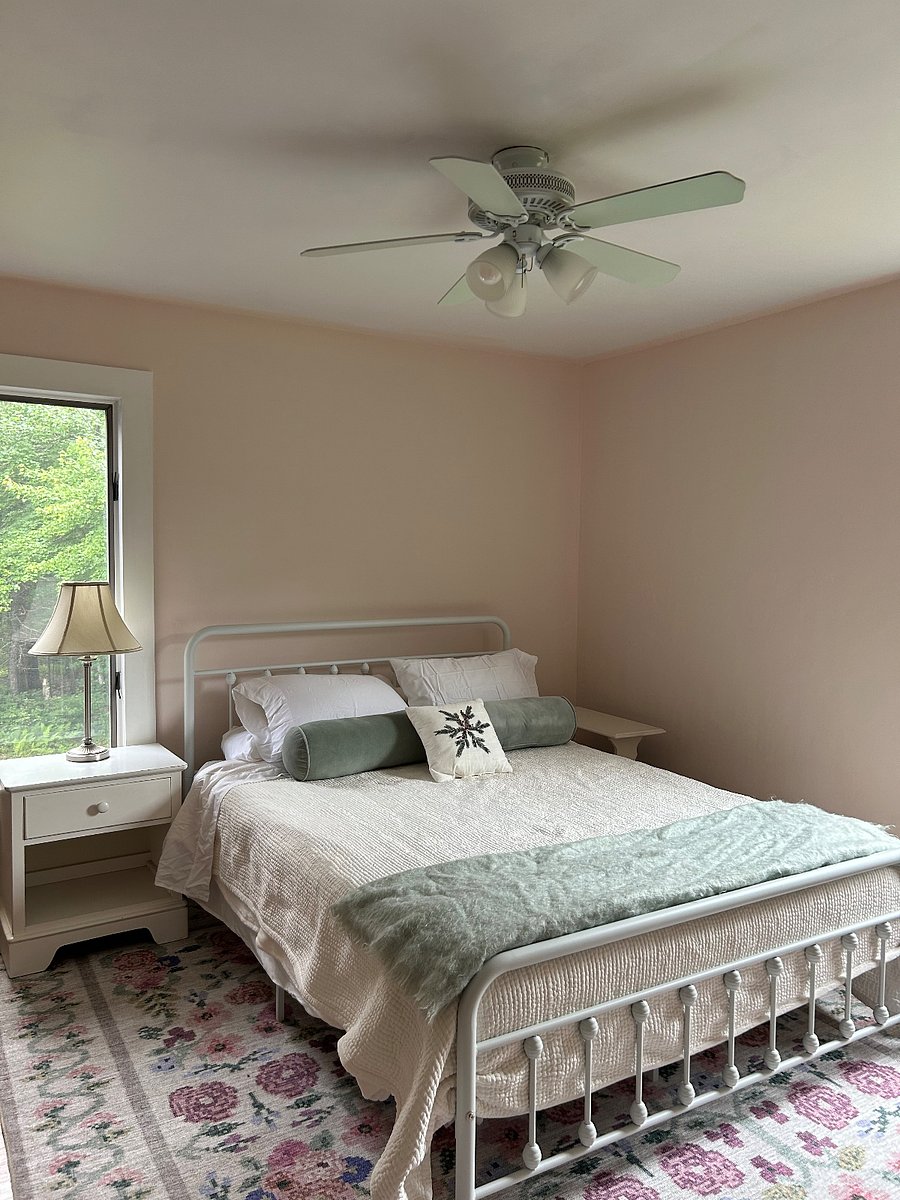 Queen Bed, Built in dresser, standing clothes rack