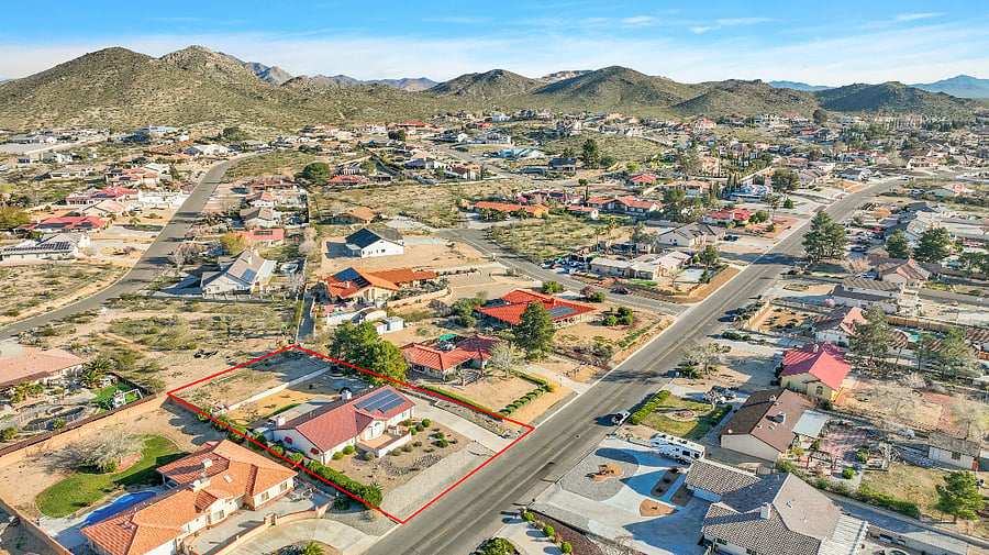 Aerial view of neighborhood