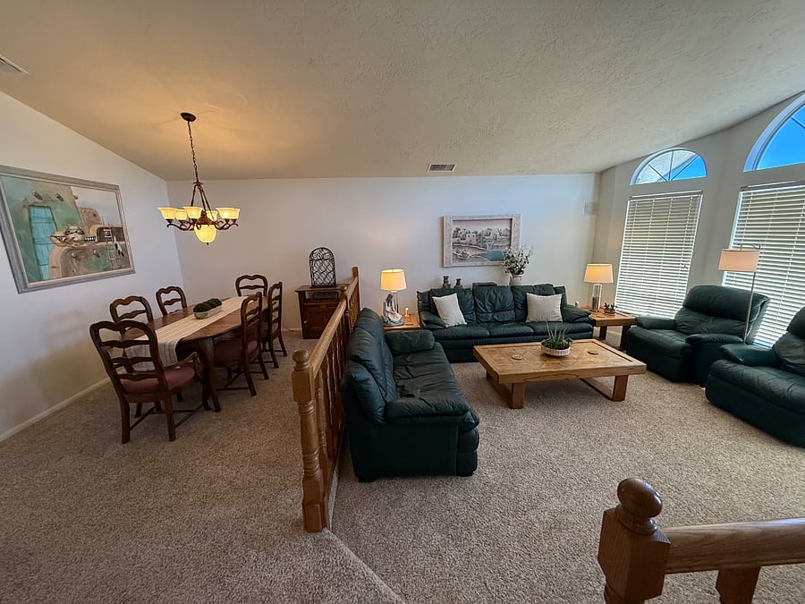 Dining room and living room area
