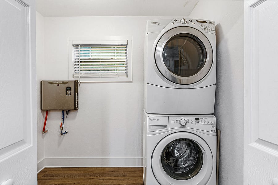 Large laundry/ mudroom with entrance from outside