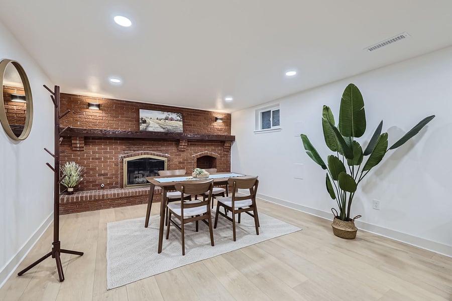 Living Room View 3-Dining Room with Gas Log Fireplace