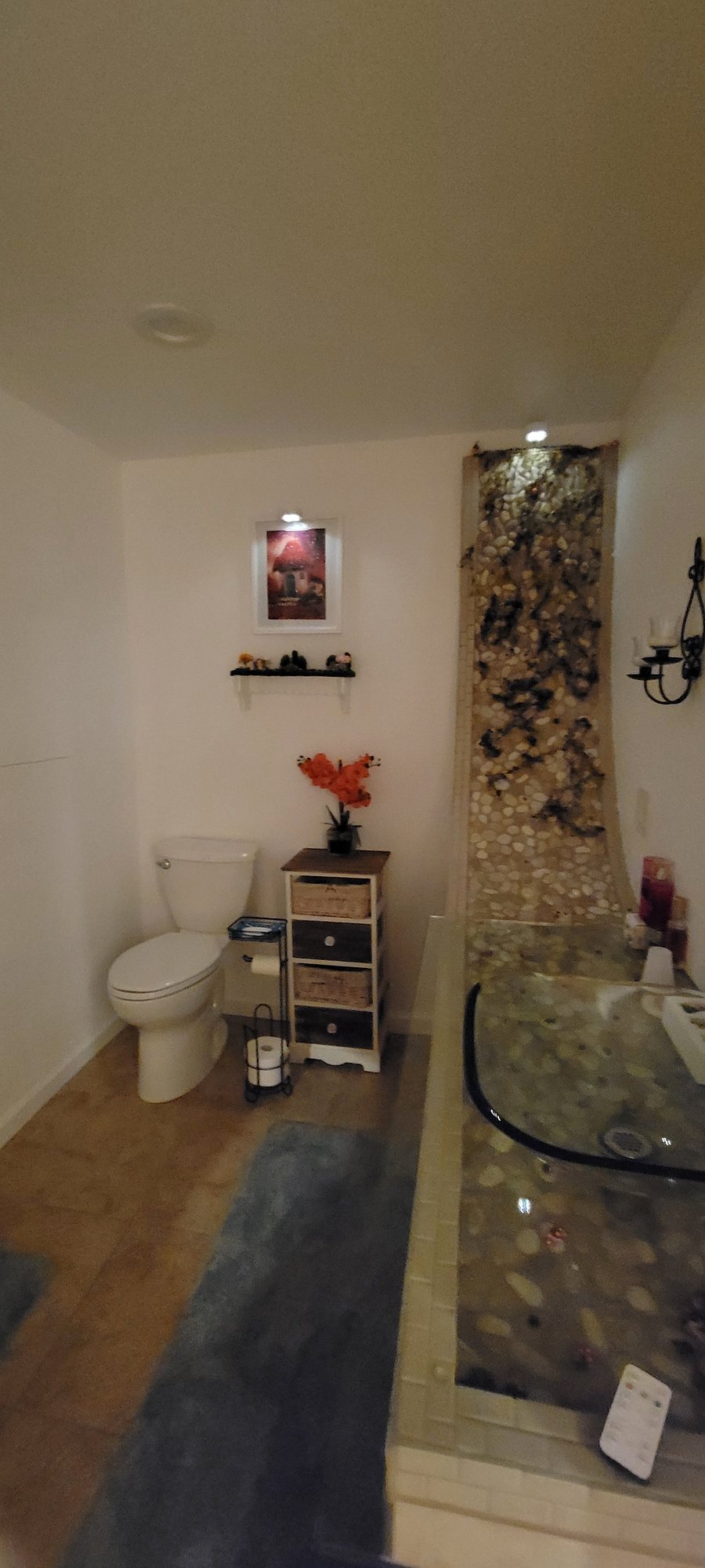Fountain in bathroom sink