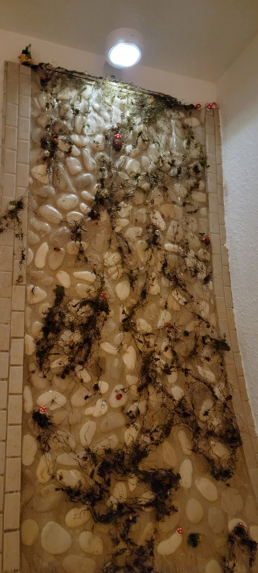 Fountain in bathroom sink