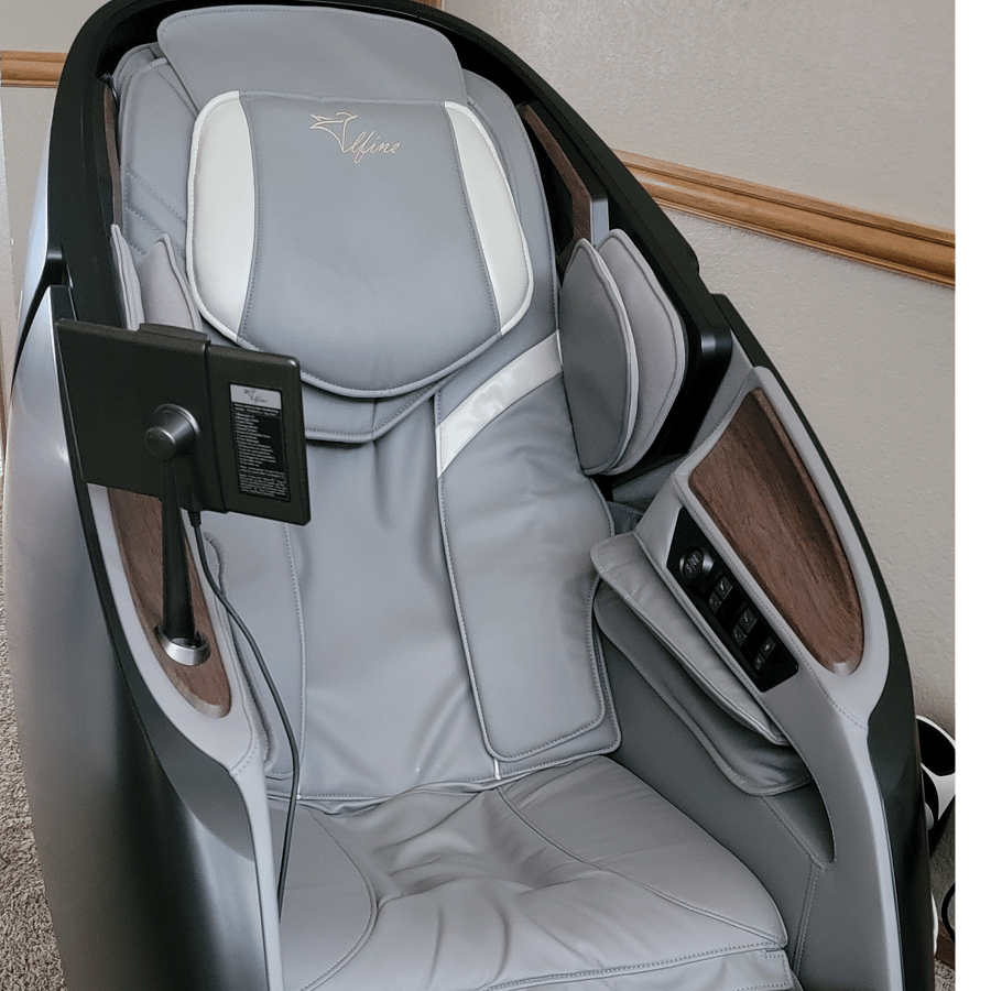 Full body massage chair in common area