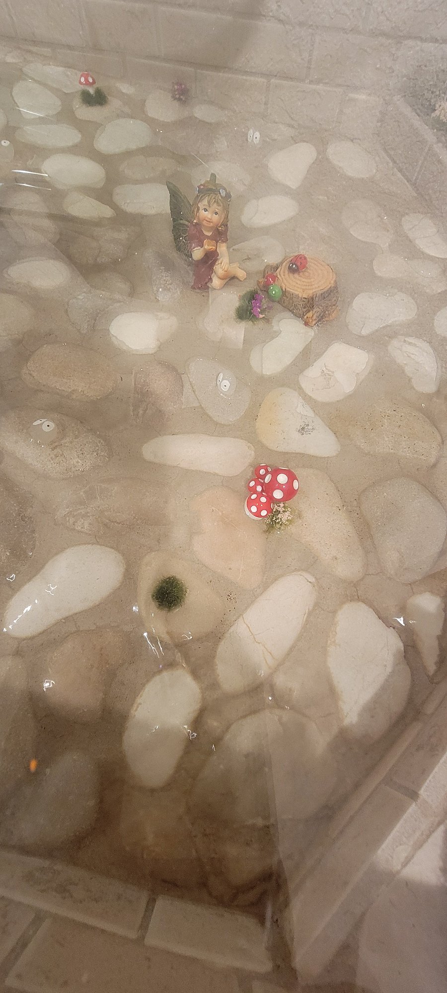 Fountain in bathroom sink