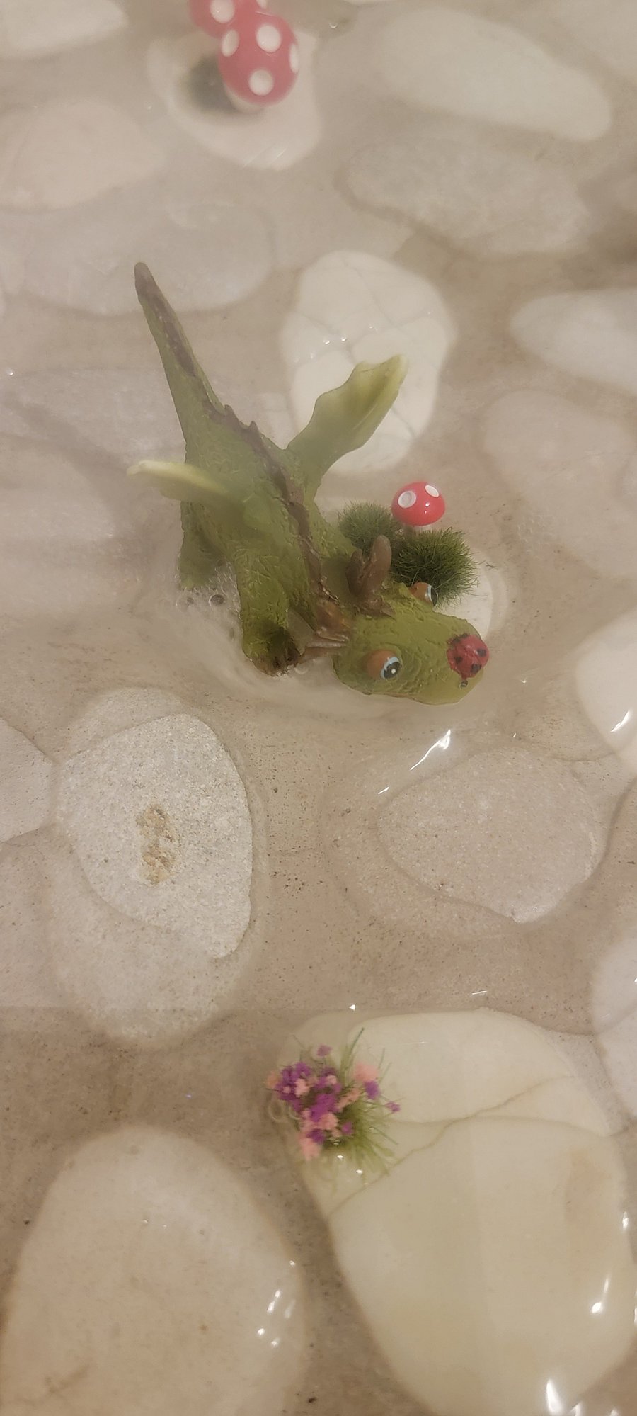 Fountain in bathroom sink