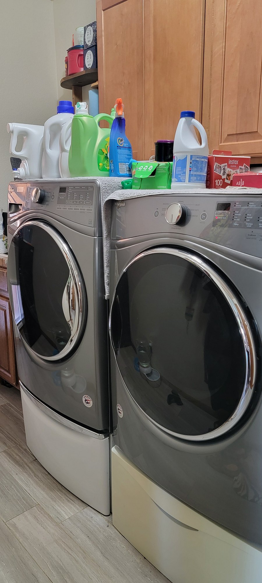 Washer dryer with steam capability
