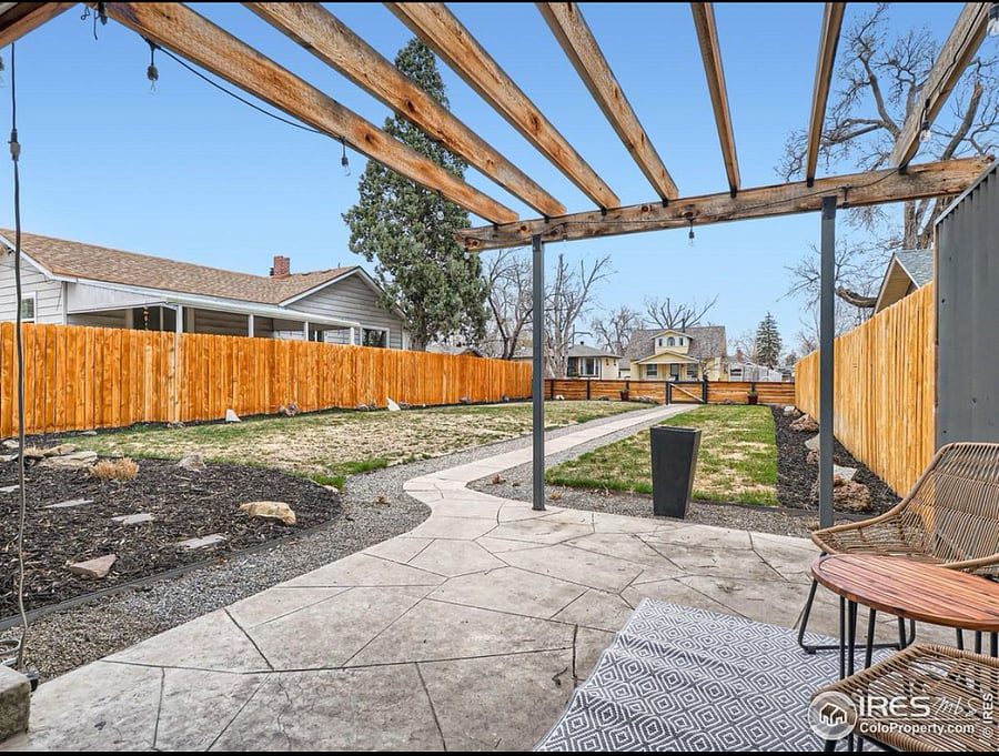 Front lawn and patio