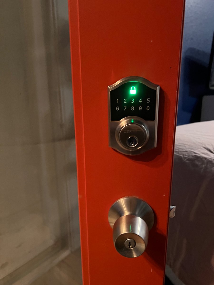 Private entrance to bedroom - smart keypad
