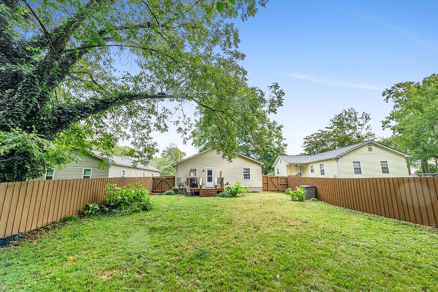 Fenced-in backyard
