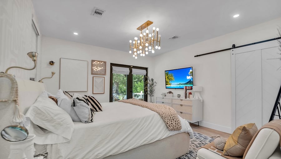Master bedroom **be advised furniture has been updated and different front picture - barn door walk in closet